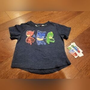 🌻 NWT Disney PJ Masks Baby Dark Blue Shirt Size 12M Catboy Owelette Gekko